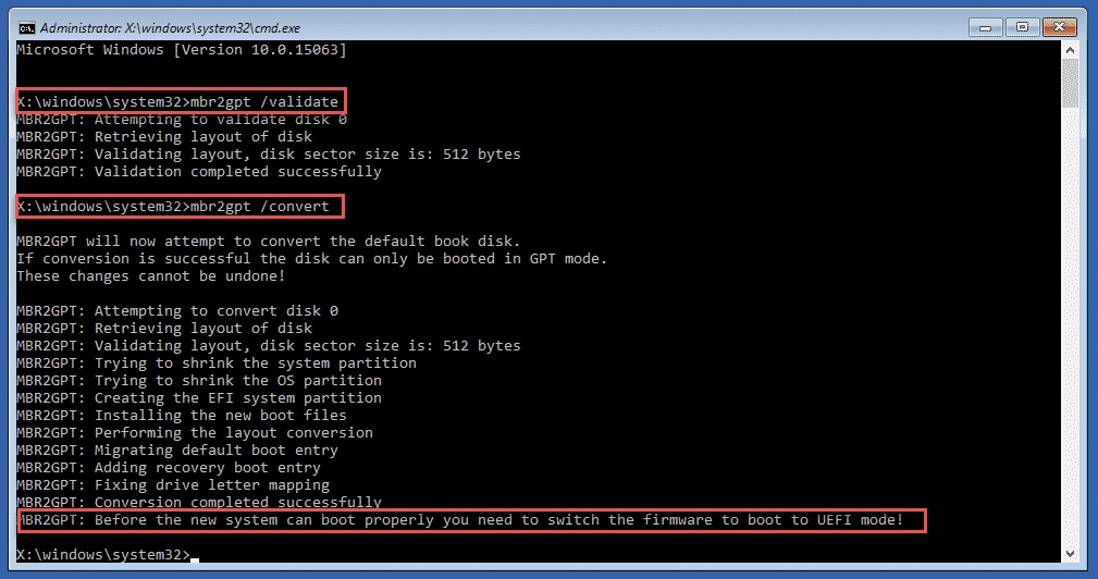 mbr2gpt conversion output