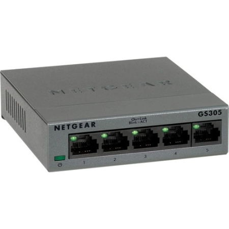 NETGEAR 5-Port Gigabit Ethernet Unmanaged Switch (GS305) - Silver