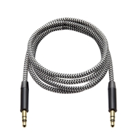 Blackweb 3.5mm AUX Cable - Braided Striped White - 6ft